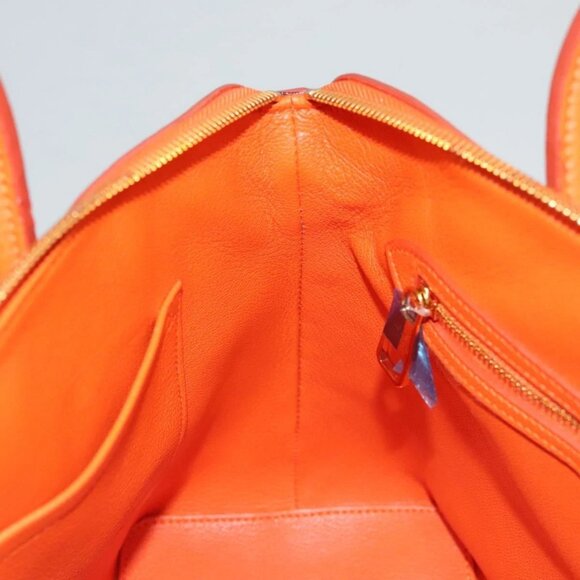 LOUIS VUITTON Suhari Lockit PM Hand Bag Taurillon Leather Orange LV Auth - Picture 13 of 16